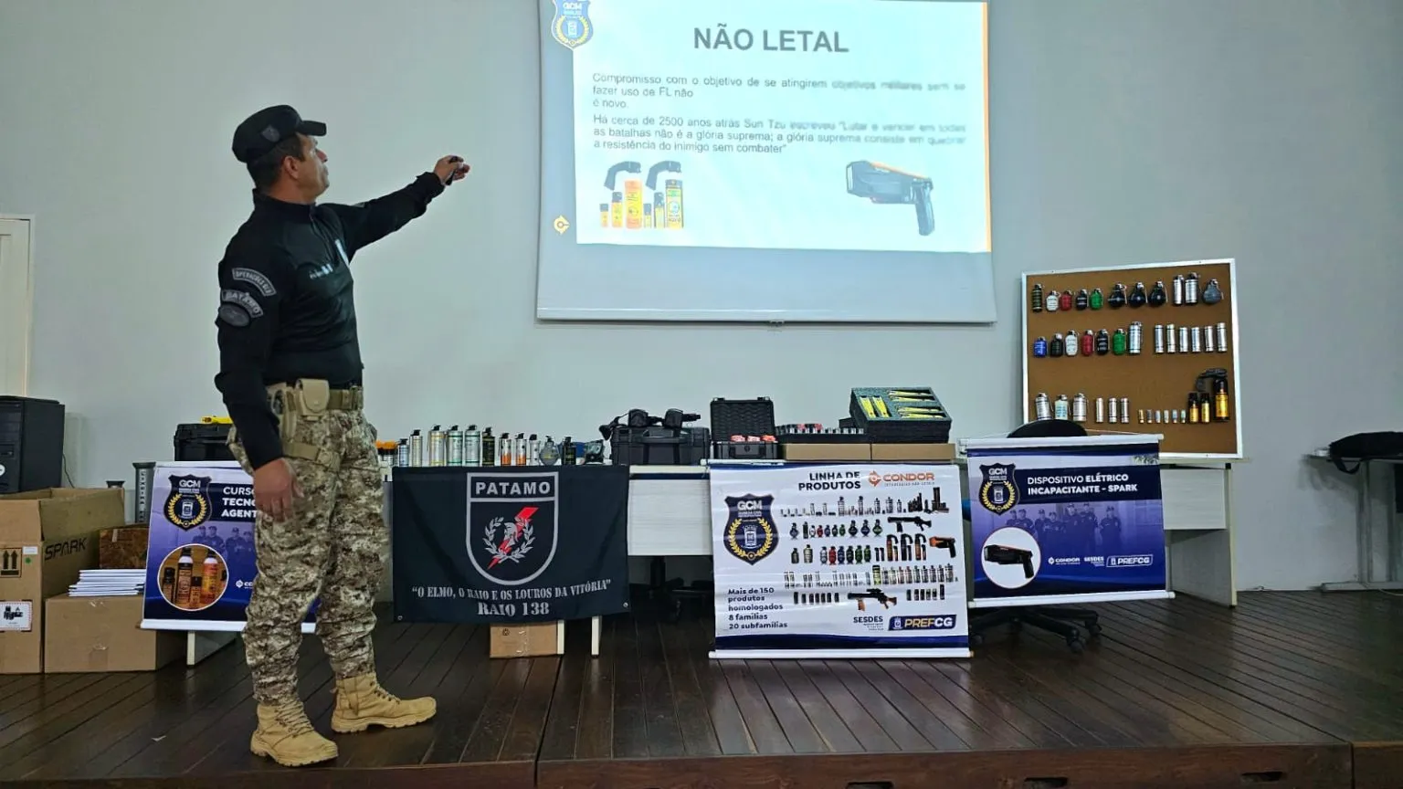 GCM de Campo Grande inicia treinamento de armas não letais para 30 novos agentes.