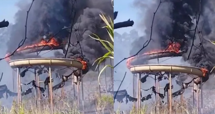 Incêndio criminoso atinge Parque Aquático desativado em Apucarana
