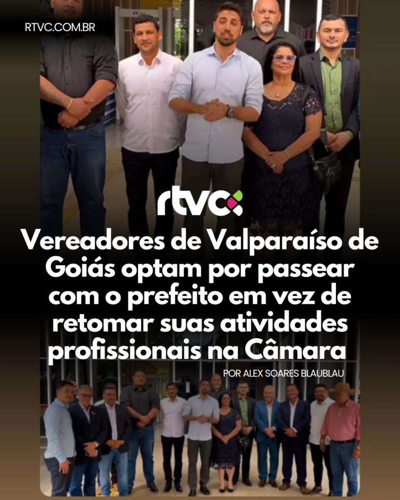 Vereadores de Valparaíso e o prefeito Marcus Vinícius posam para mais uma foto enquanto a cidade sofre